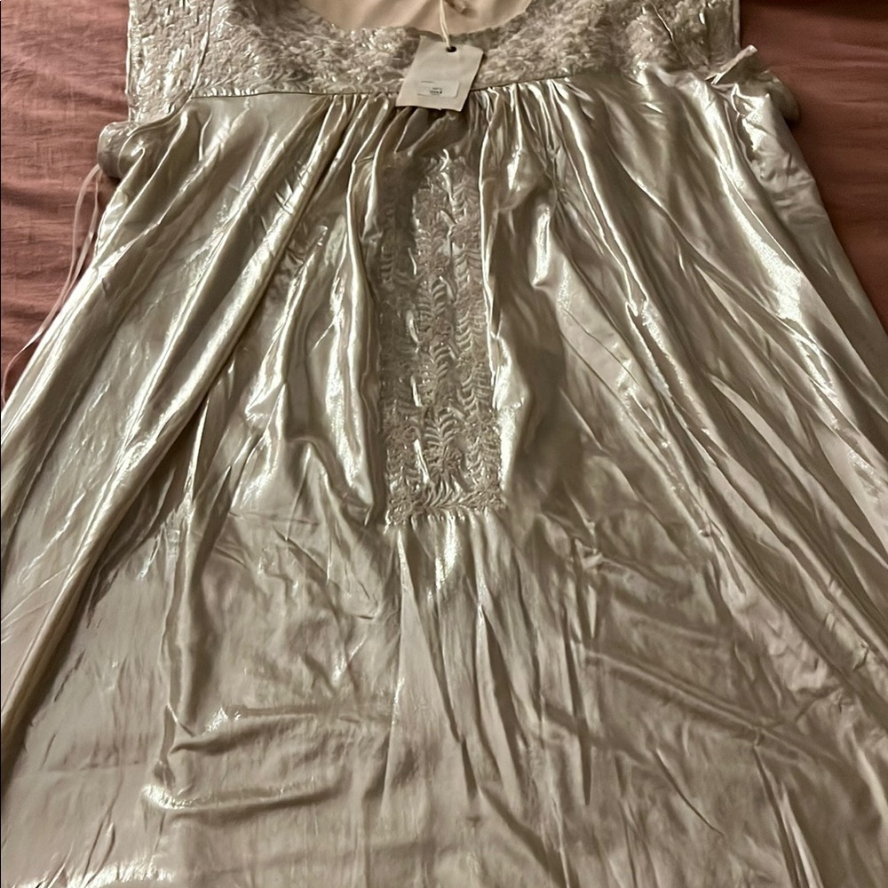 Embroidered Metallic Dress